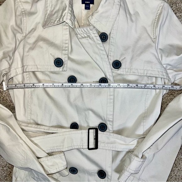 GAP Ivory Trench Coat - Size Large - Picture 6 of 8